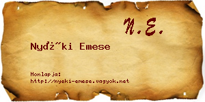 Nyéki Emese névjegykártya